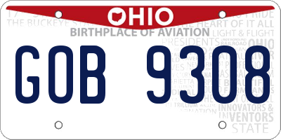 OH license plate GOB9308