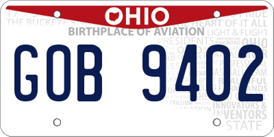 OH license plate GOB9402