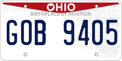 OH license plate GOB9405