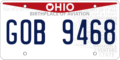 OH license plate GOB9468