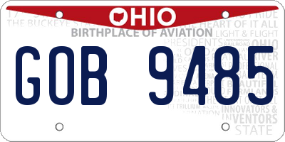 OH license plate GOB9485
