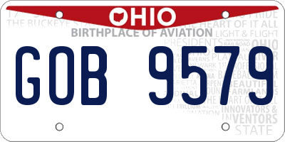 OH license plate GOB9579