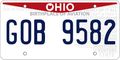 OH license plate GOB9582