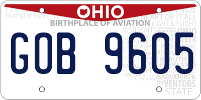 OH license plate GOB9605