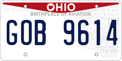 OH license plate GOB9614