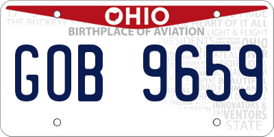 OH license plate GOB9659