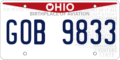OH license plate GOB9833