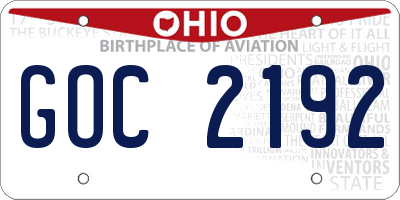 OH license plate GOC2192