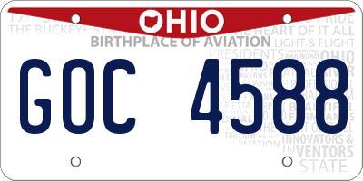 OH license plate GOC4588