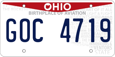 OH license plate GOC4719