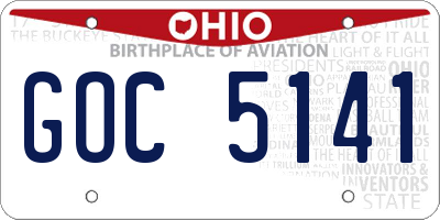 OH license plate GOC5141
