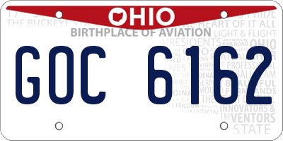 OH license plate GOC6162