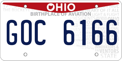 OH license plate GOC6166