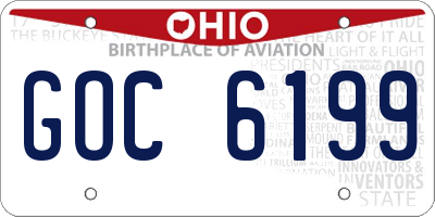OH license plate GOC6199