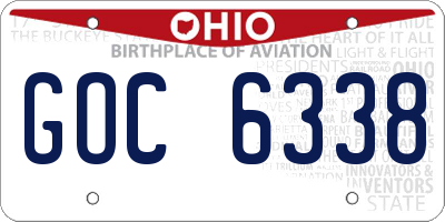 OH license plate GOC6338