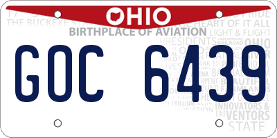 OH license plate GOC6439