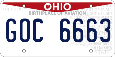 OH license plate GOC6663