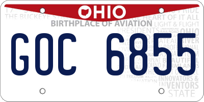 OH license plate GOC6855
