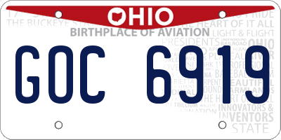 OH license plate GOC6919
