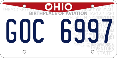 OH license plate GOC6997