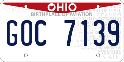 OH license plate GOC7139