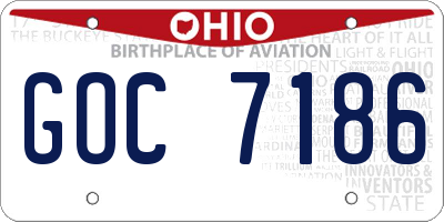 OH license plate GOC7186