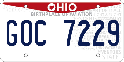 OH license plate GOC7229