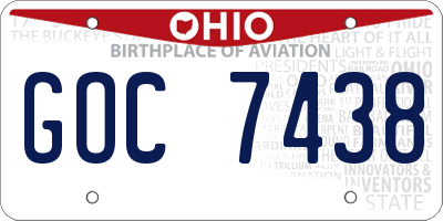 OH license plate GOC7438