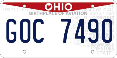 OH license plate GOC7490