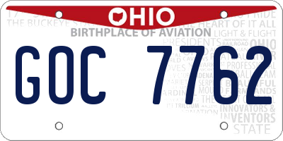 OH license plate GOC7762