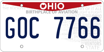 OH license plate GOC7766