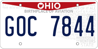OH license plate GOC7844