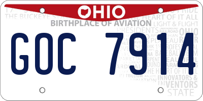 OH license plate GOC7914