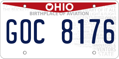 OH license plate GOC8176