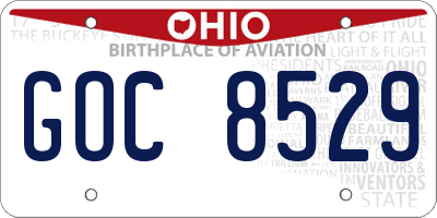 OH license plate GOC8529