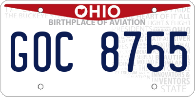 OH license plate GOC8755