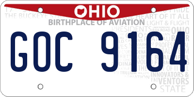 OH license plate GOC9164