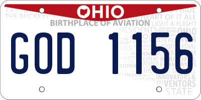 OH license plate GOD1156