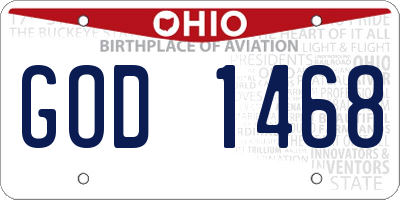 OH license plate GOD1468