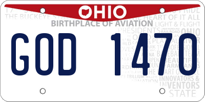 OH license plate GOD1470