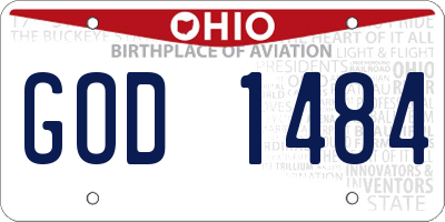 OH license plate GOD1484