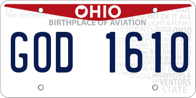 OH license plate GOD1610
