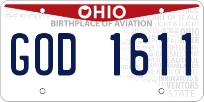 OH license plate GOD1611