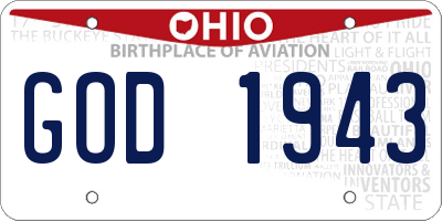 OH license plate GOD1943