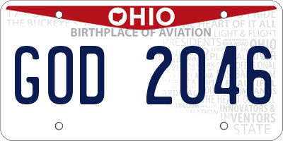 OH license plate GOD2046