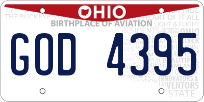 OH license plate GOD4395