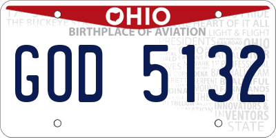 OH license plate GOD5132