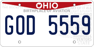 OH license plate GOD5559