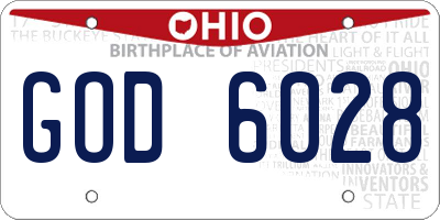 OH license plate GOD6028