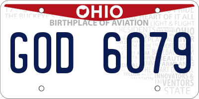 OH license plate GOD6079